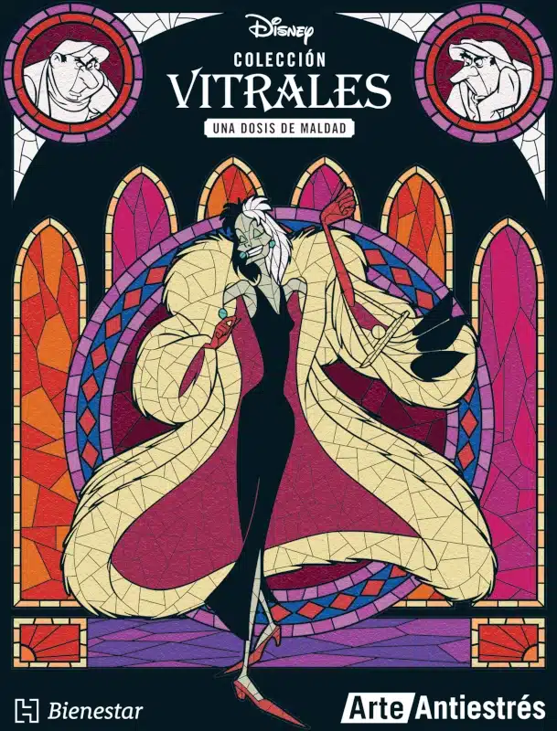 Libro antiestres Vitrales Disney: una dosis de maldad