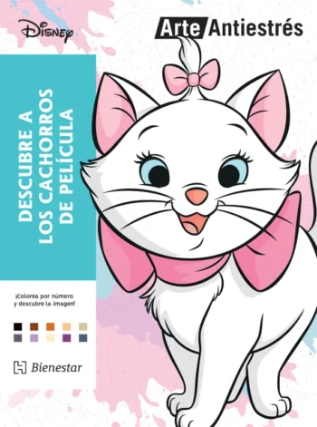 Portada del libro Arte Antiestrés Disney. Descubre a los cachorros de película